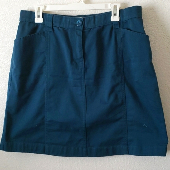 L.L. Bean Perfect Fit Evergreen Cotton Blend Mini Skirt Size 16P - Picture 1 of 7